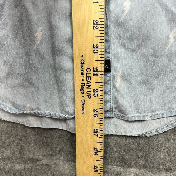 Rails Lightning Bolt Button up Long Sleeve Shirt Women's Size XS Blue Chambray - Picture 9 of 11